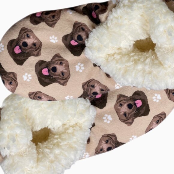 Comfies Chocolate Labrador Slippers bootie style slippers NWT - Picture 3 of 3
